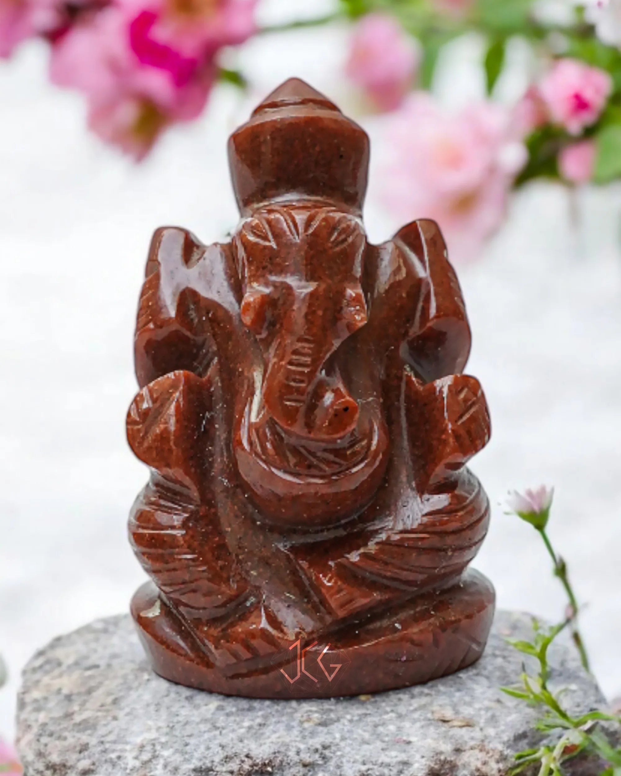 Red Aventurine Ganesha - Jaipur Crystal Gems